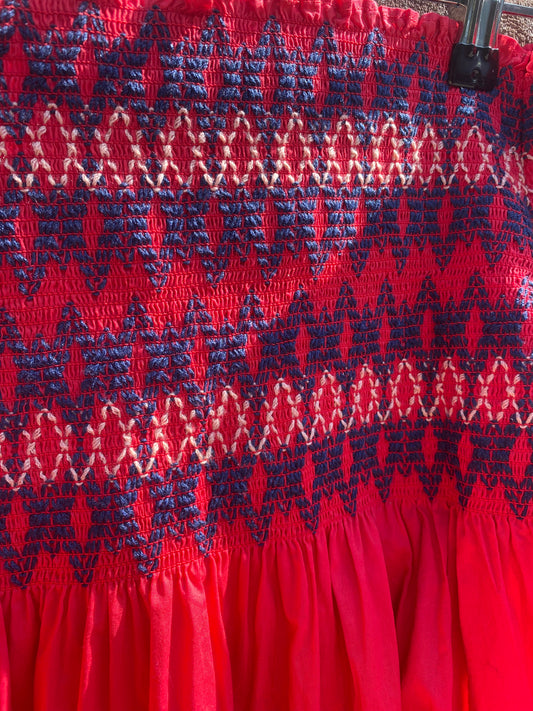 maje elle smocked off shoulder blouse