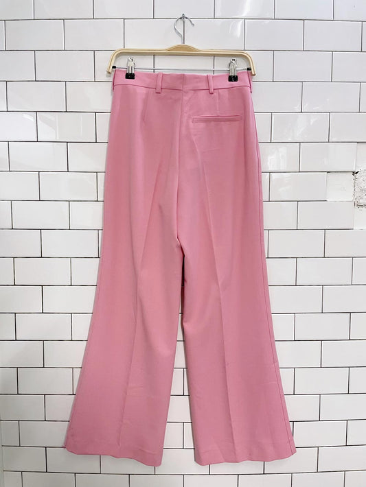 nwt zara high rise bubble gum pink flare leg trouser