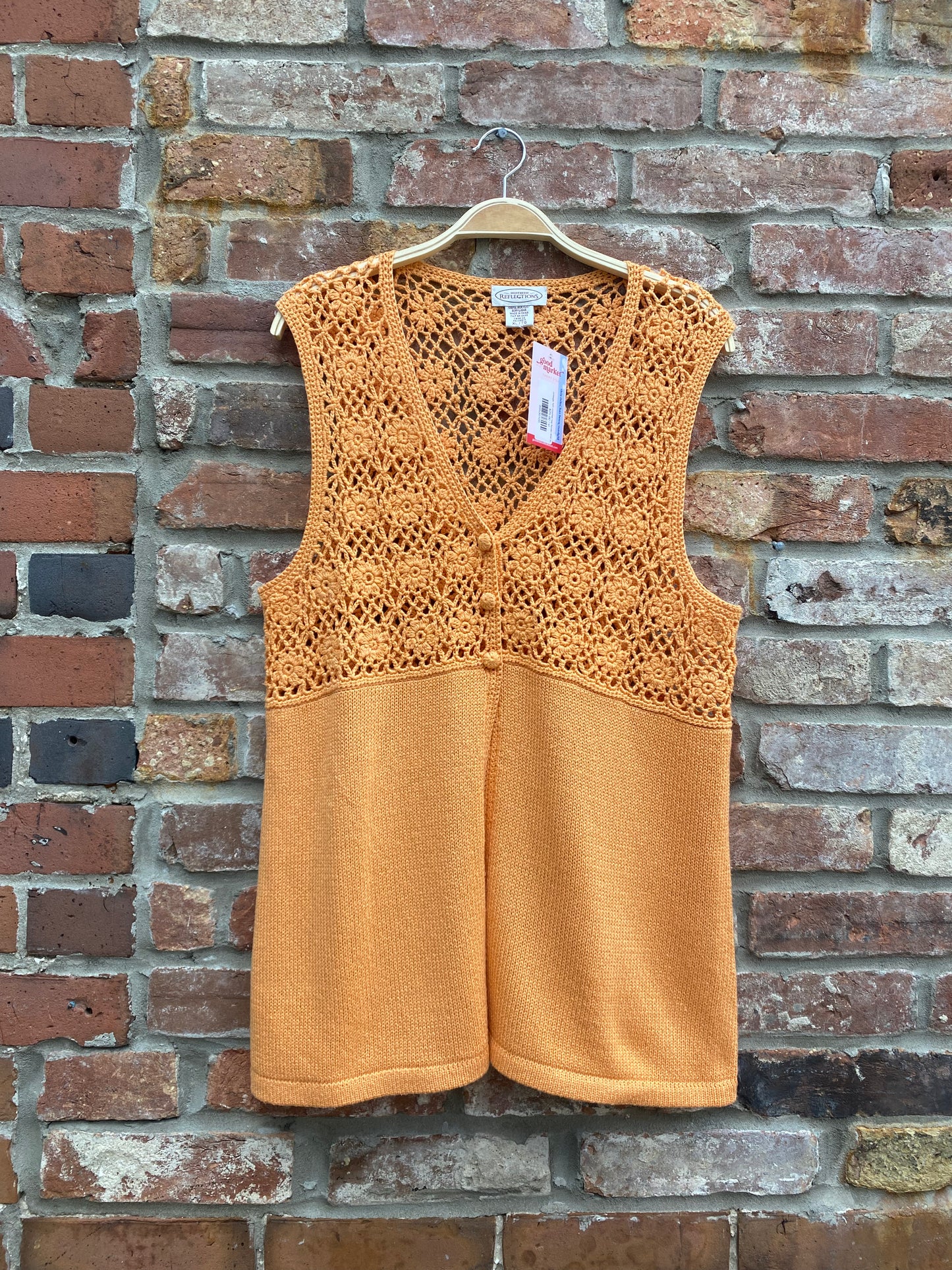 vintage NR crochet top flower knit vest