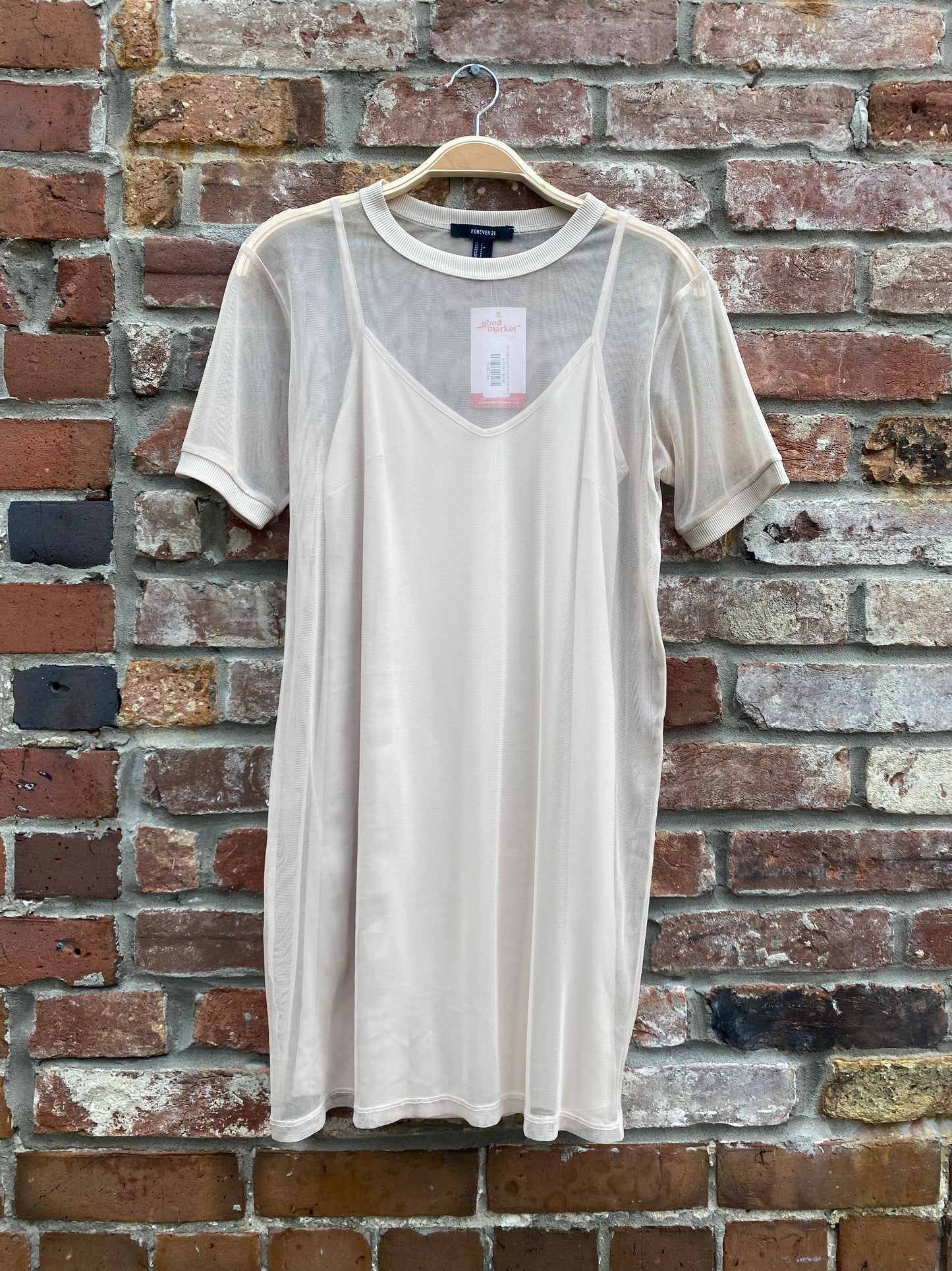 f21 mesh t-shirt overlay tank dress