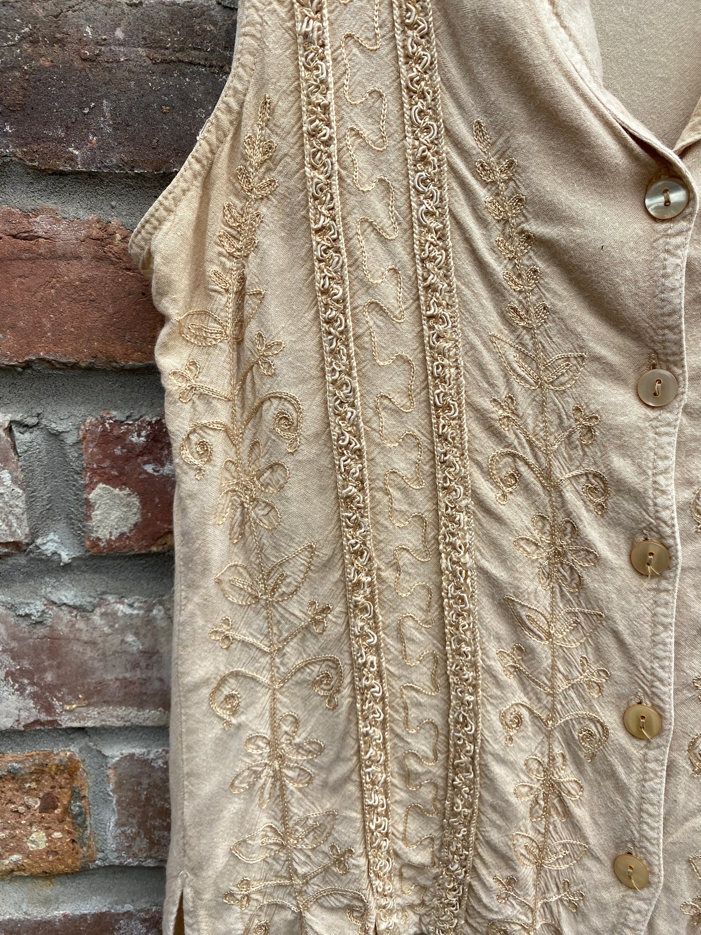 vintage miss b embroidered boho top