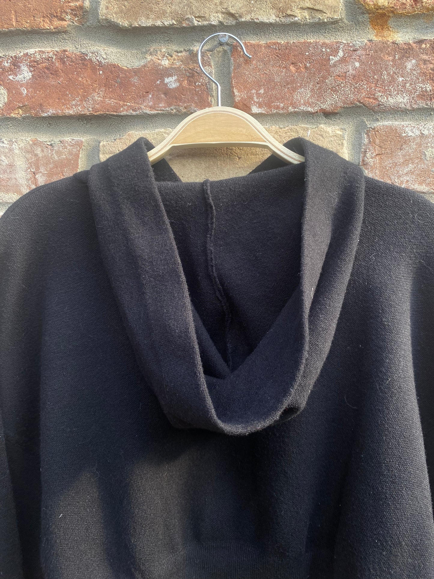 zara cropped knit hoodie