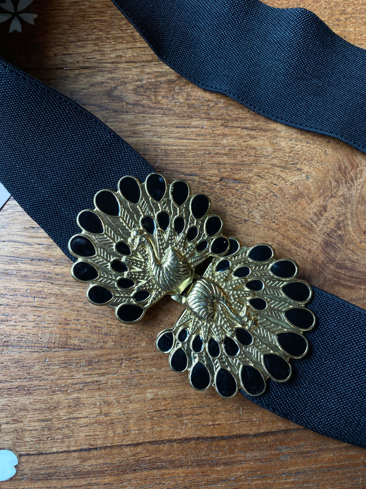 vintage peacock clasp stretchy dress belt