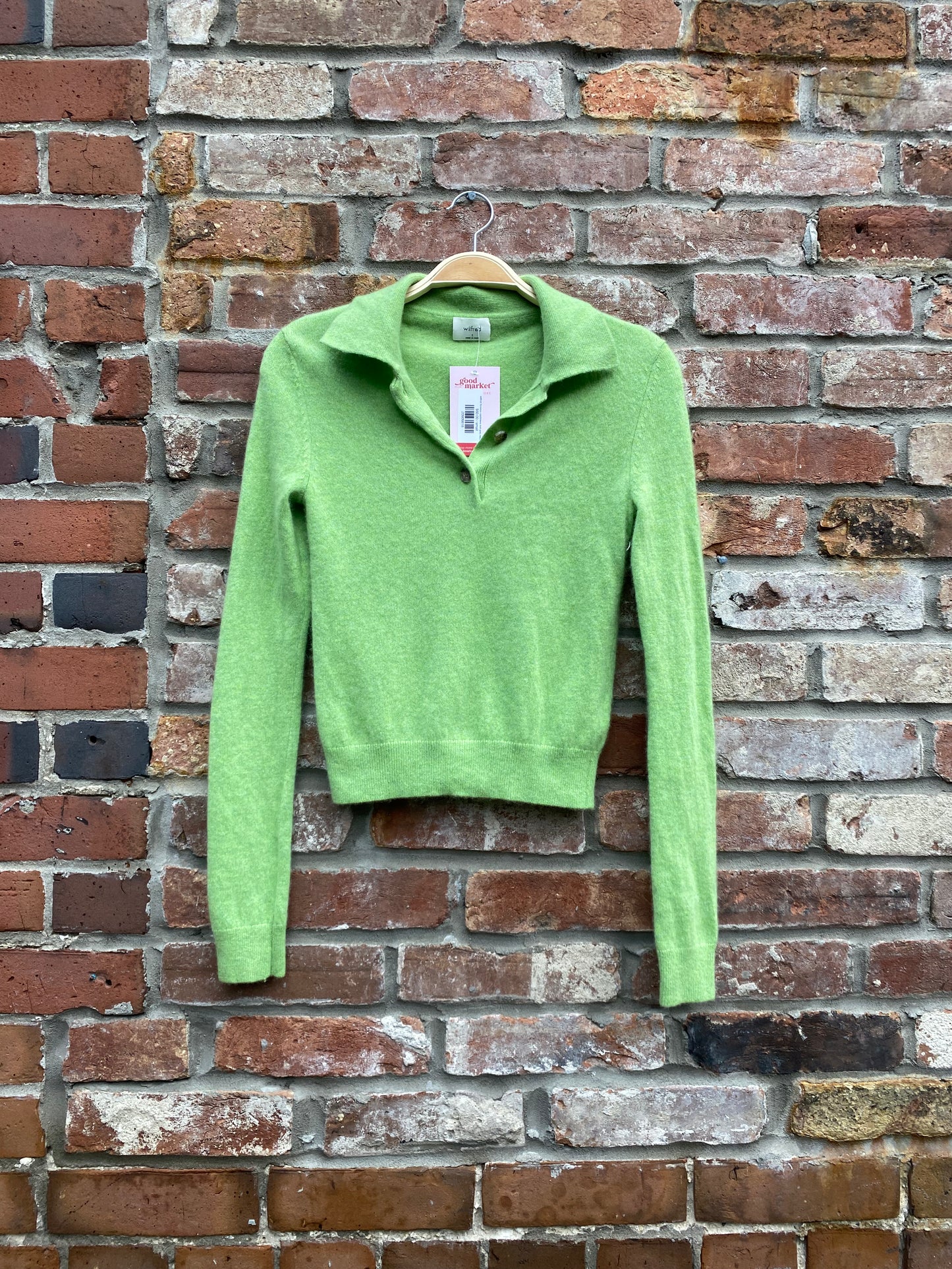 wilfred florence cashmere knit polo sweater