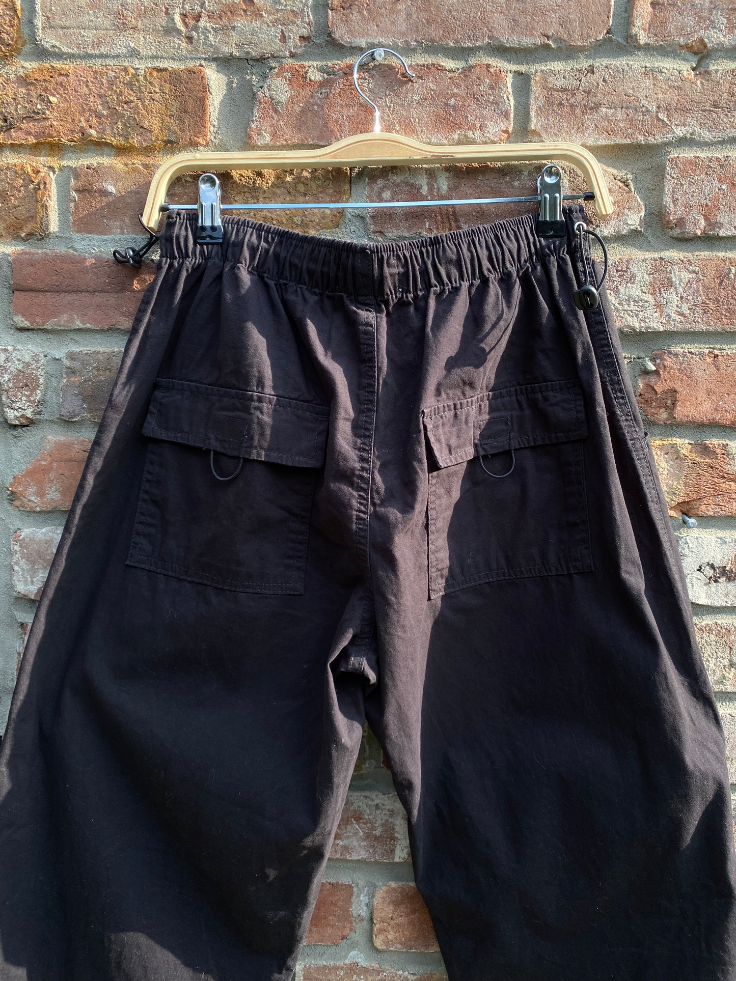 refuge black cotton parachute pant