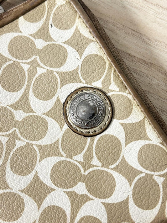 coach leather c monogram wristlet - good market thrift store