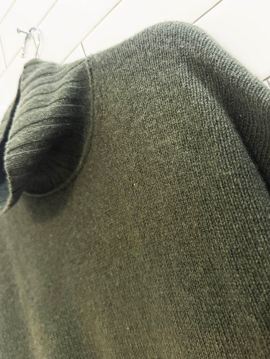 banana republic 100% cashmere mock neck boxy knit sweater