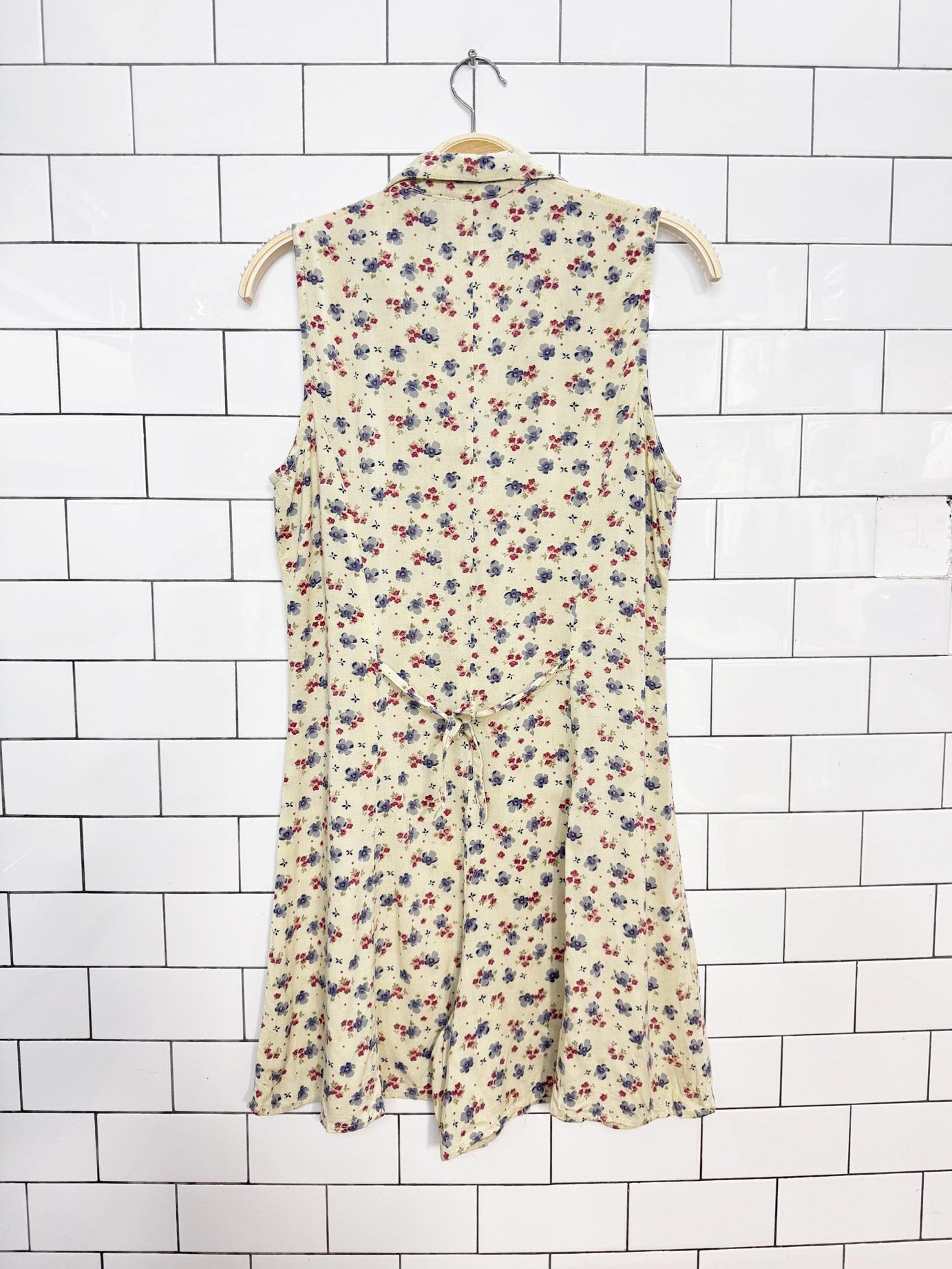 vintage 90s california girl micro floral tie back romper