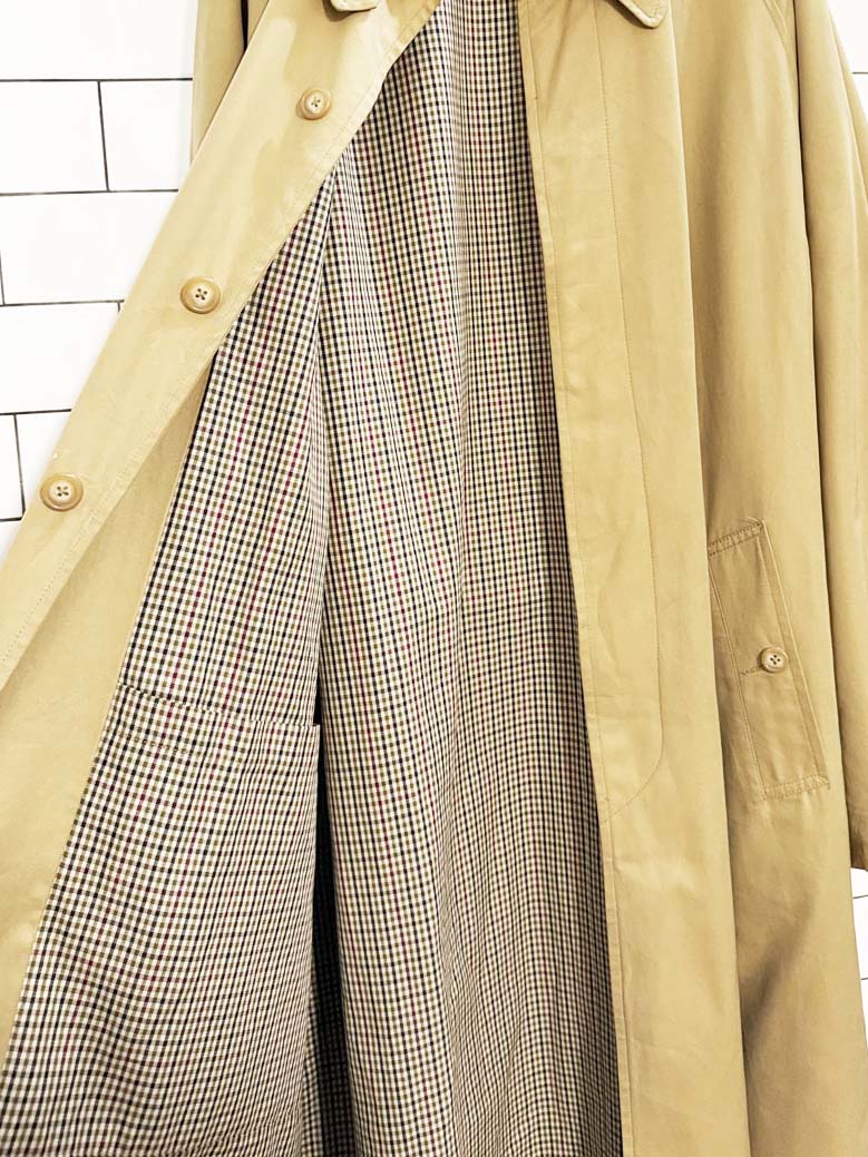 vintage 90s polo ralph lauren belted trench coat | check lining