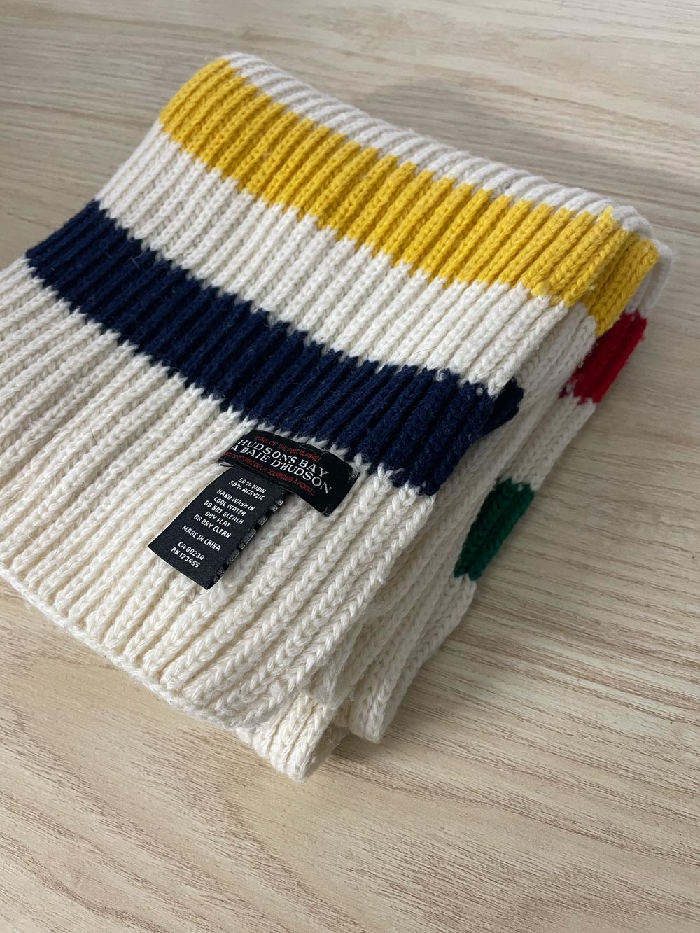 hudson's bay stripes wool-blend scarf