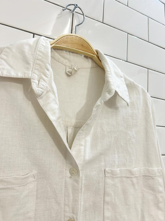 vintage wespri oversized linen shirt - good market thrift store