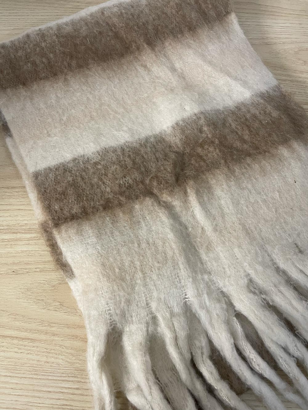 neutral blanket stripe super soft scarf