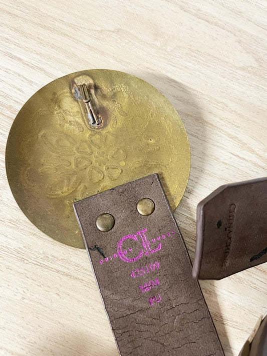 y2k chinese laundry medallion buckle belt - good market thrift store