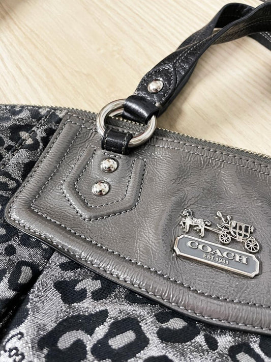 vintage 00s coach metallic animal print madison satchel - good market thrift store