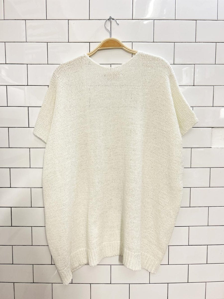cream loose knit shrug cardigan - good market thrift store