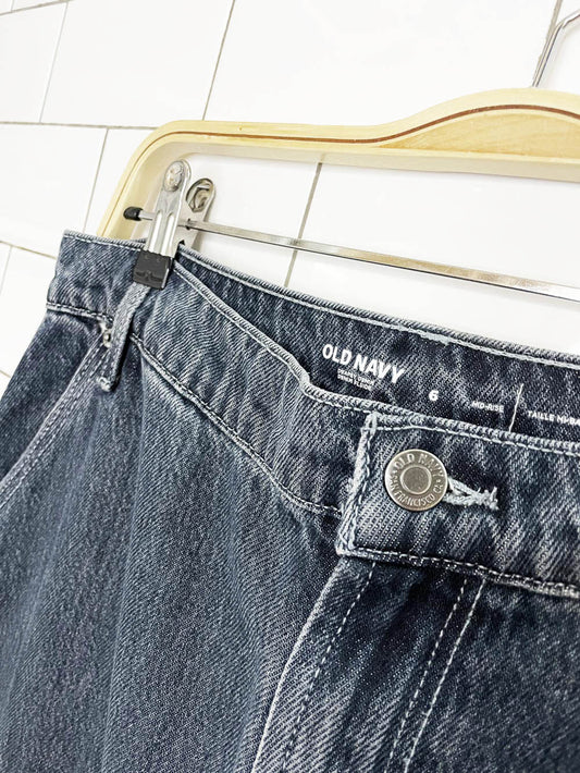 old navy mid rise cargo denim midi skirt