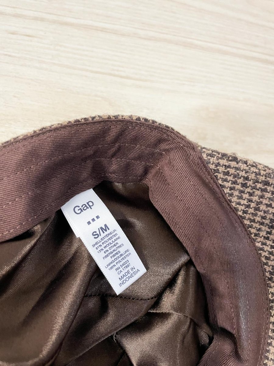 y2k gap wool - blend houndstooth conductors hat - good market thrift store