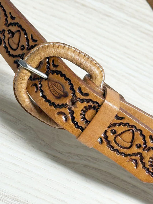 vintage frank tooled all-leather belt