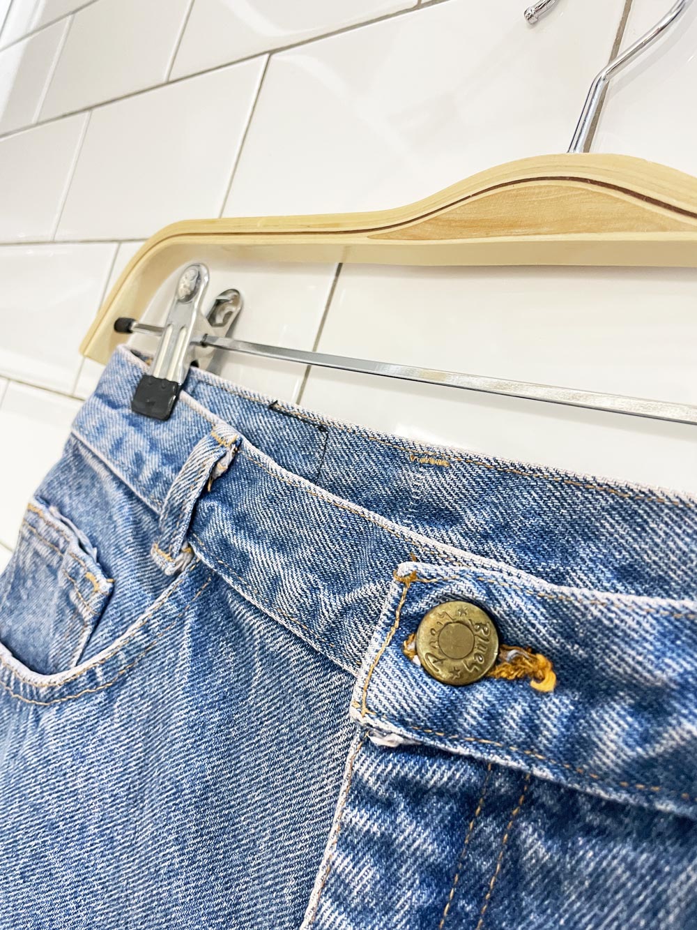 vintage 90s stone lace up denim shorts