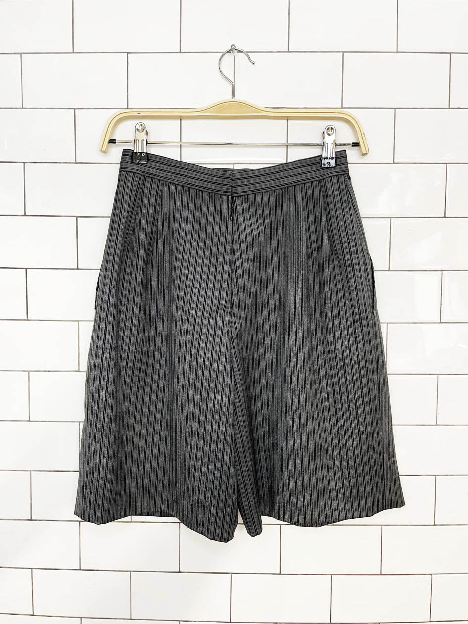 vintage 90s bill blass wool high rise pleated trouser shorts