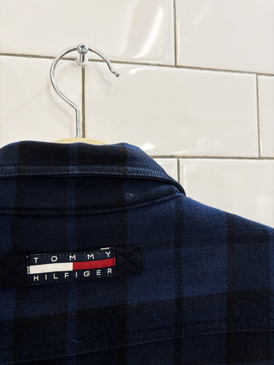 vintage 00s tommy hilifiger plaid flannel shirt jacket - good market thrift store