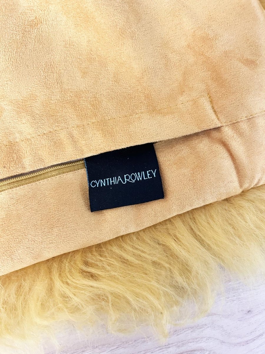 cynthia rowley mongolian sheepskin shag pillow case - good market thrift store