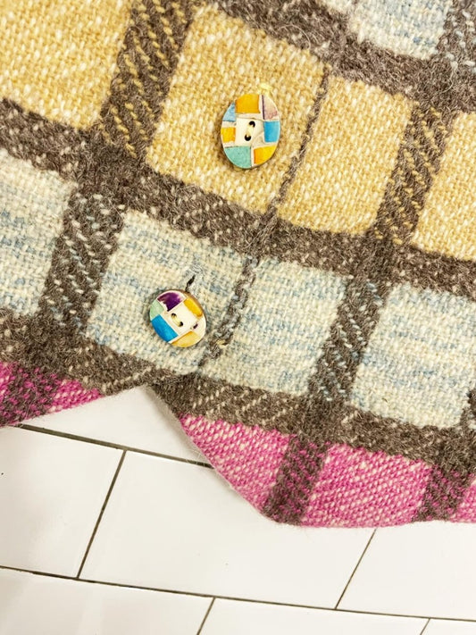 vintage hand - woven handmade plaid vest - good market thrift store