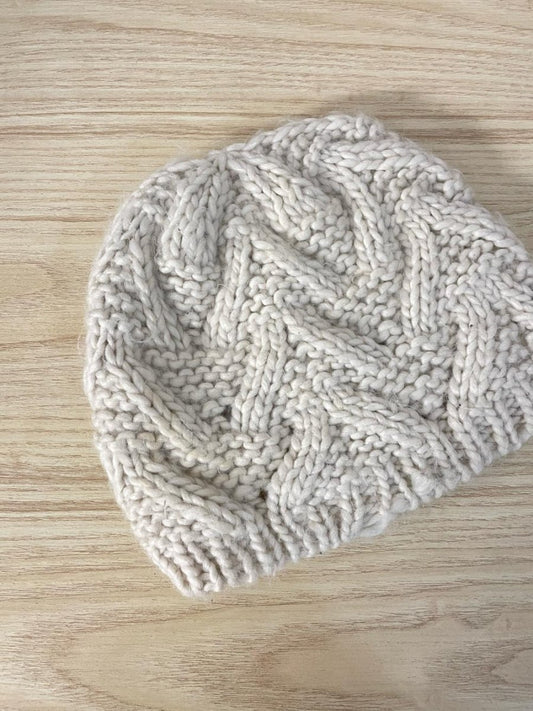 harlow cream soft knit toque - good market thrift store