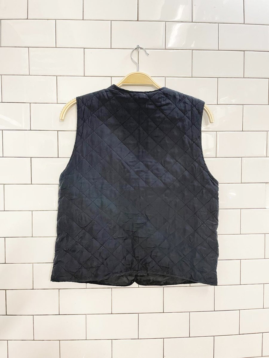 vintage 00s cleo quilted silk vest - good market thrift store