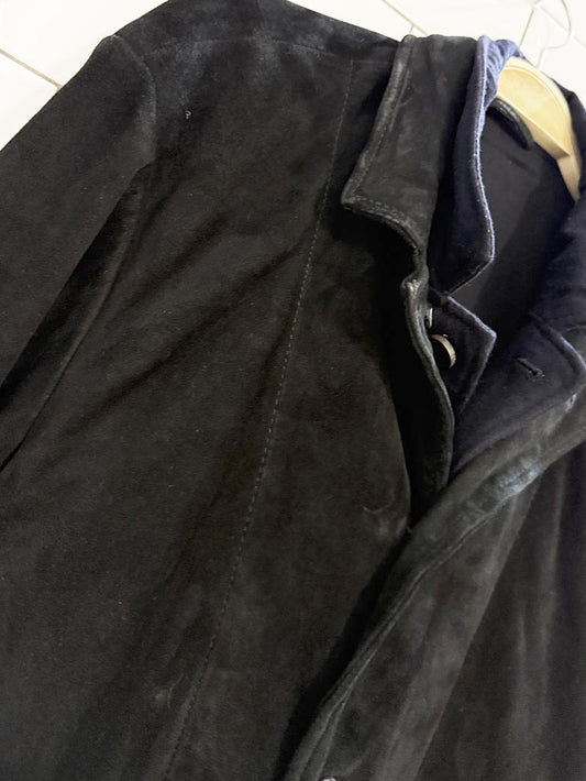 allsaints graft lamb suede leather elbow patch blazer jacket