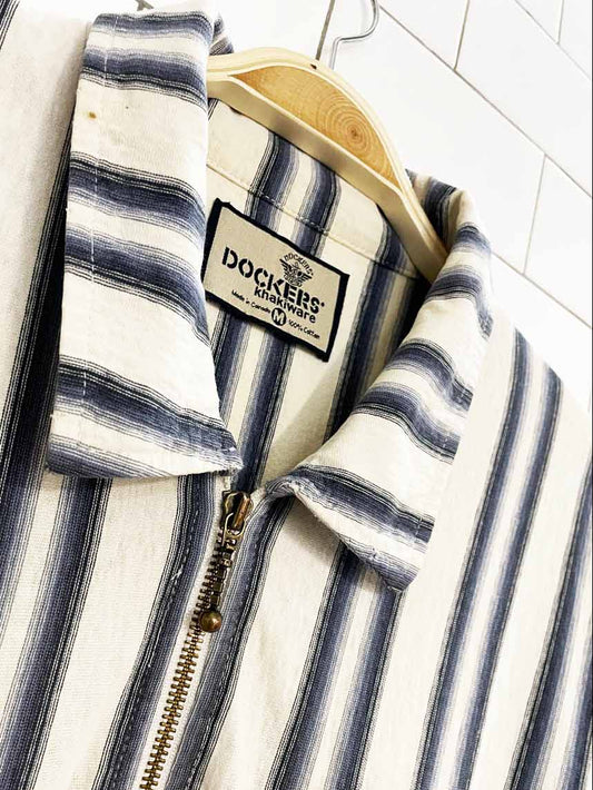 vintage 90s dockers quarter zip collared striped pullover | rework | made in canada