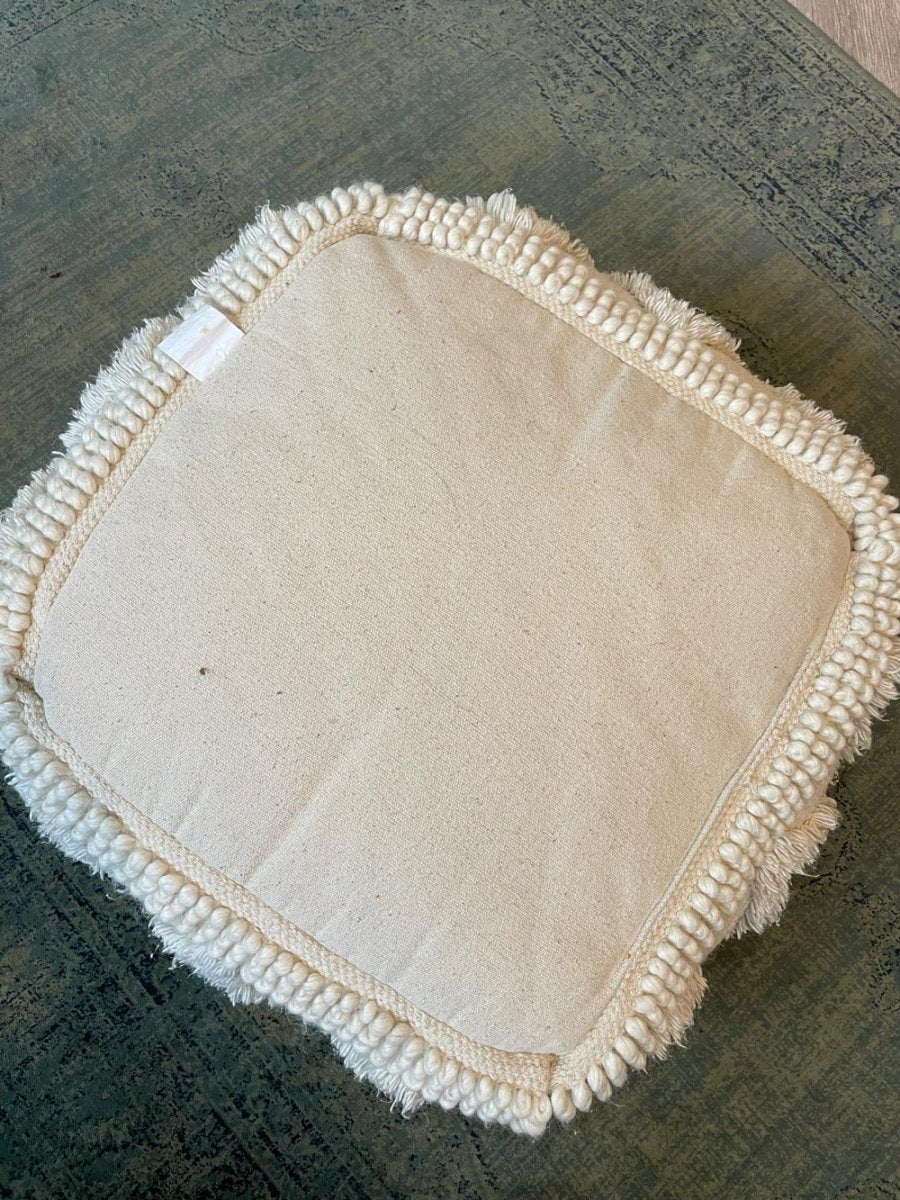 boho tufted moroccan wool pouf - good market thrift store