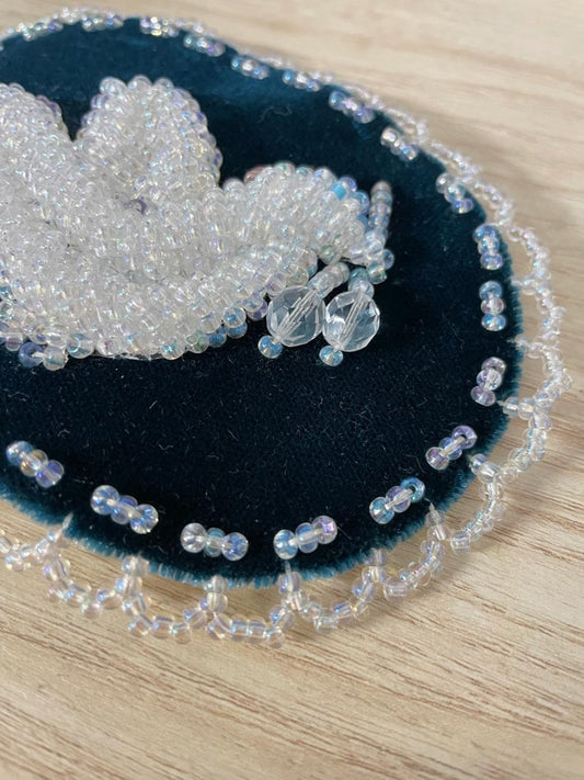 vintage first nations beaded leather hair barrette - good market thrift store