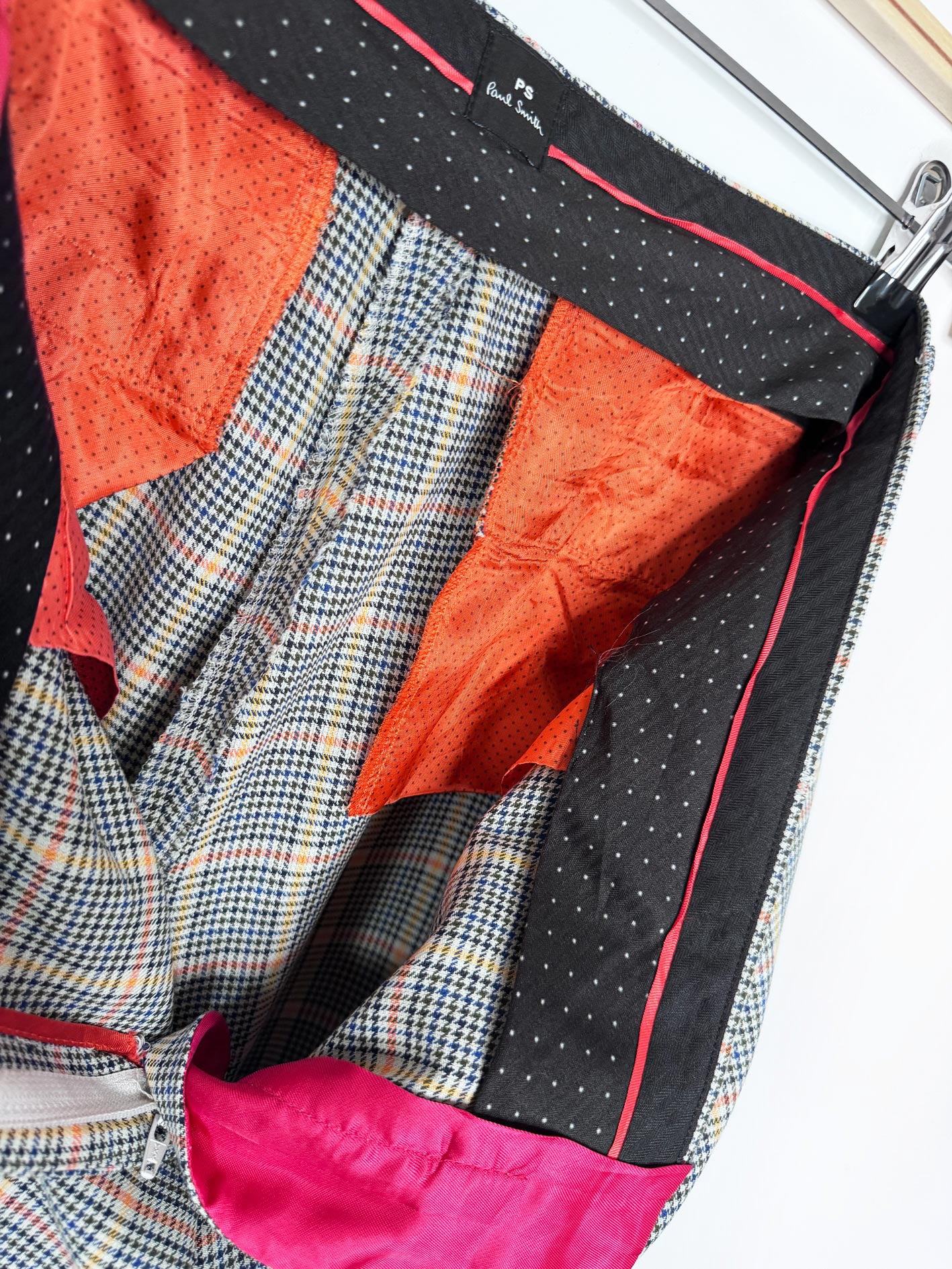 paul smith plaid wide leg cuffed tailored trouser