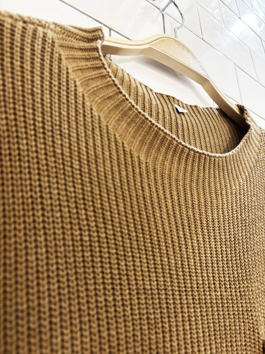 oversized boxy single pocket knit sleeveless sweater - good market thrift store