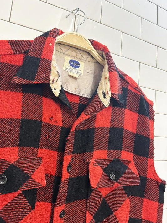 vintage 70s pilgrim sears wool plaid vest - good market thrift store