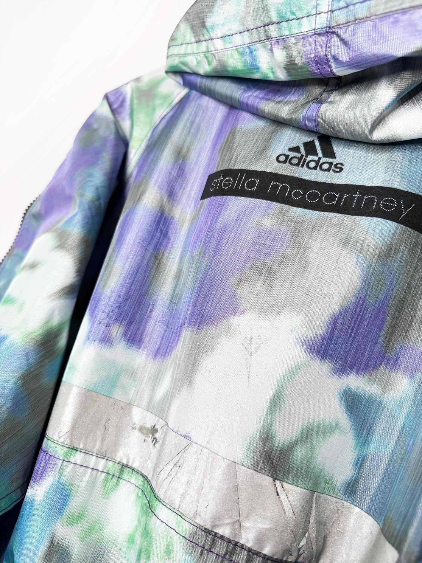 stella mccartney x adidas mesh zip sleeve run track windbreaker jacket