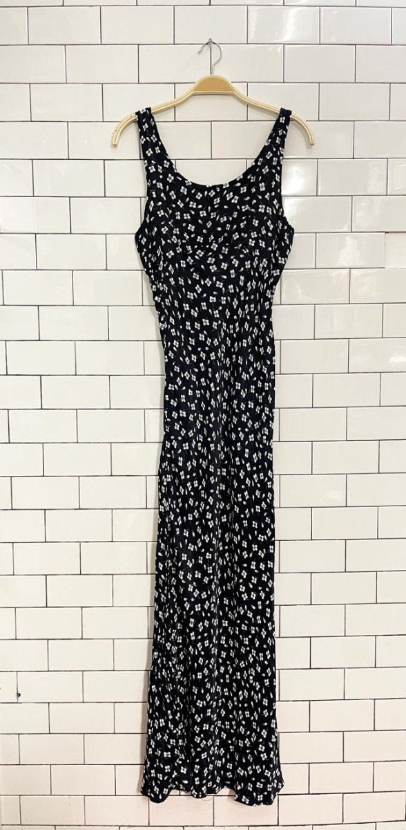 vintage 90s le chateau floral satin maxi dress - good market thrift store