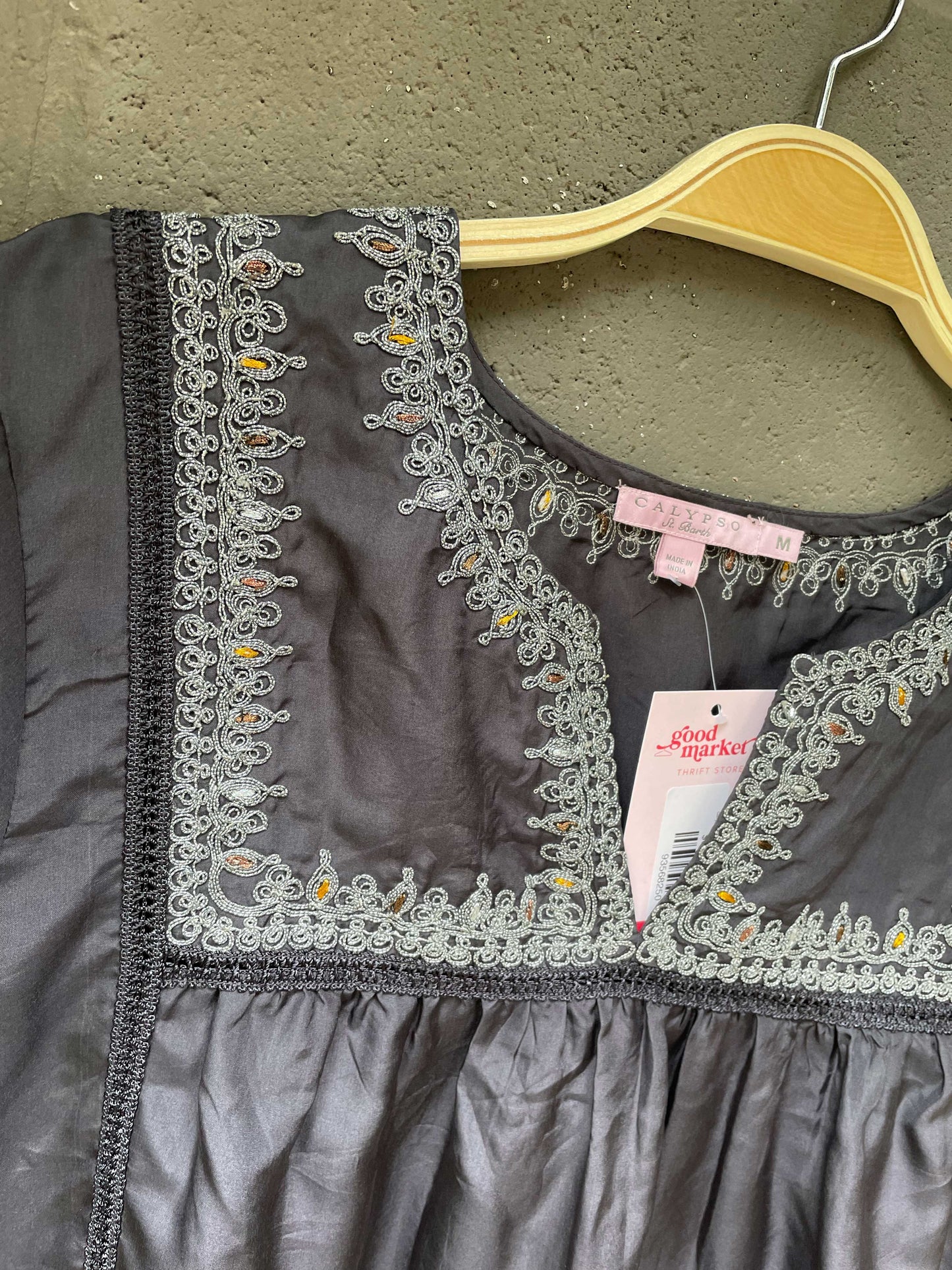 calypso st. barth silk embroidered mini dress