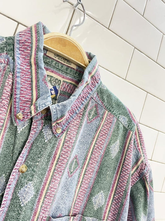vintage 90s tt&co aztec shirt - good market thrift store