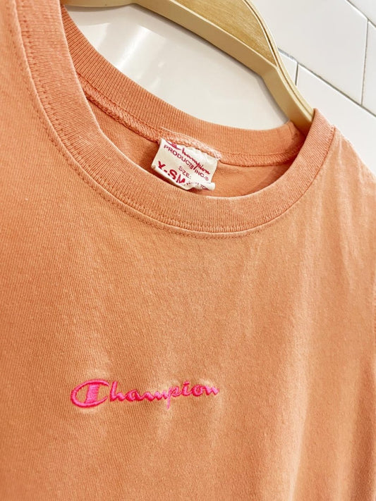 champion neon logo heavy cotton tee - good market thrift store