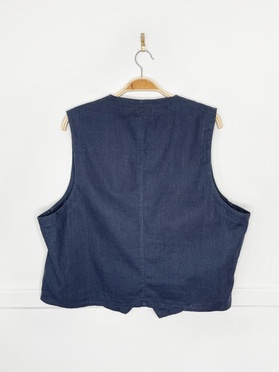 vintage 90s panchetti ramie - blend vest - good market thrift store