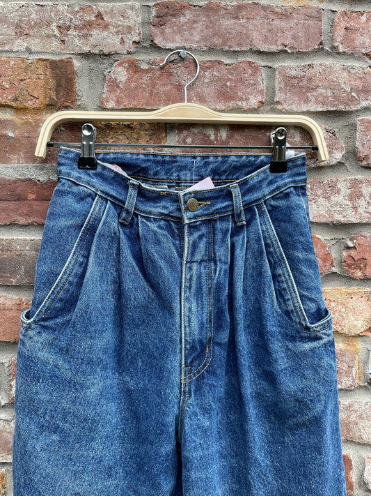 vintage 80s clockhouse high rise pleated jeans
