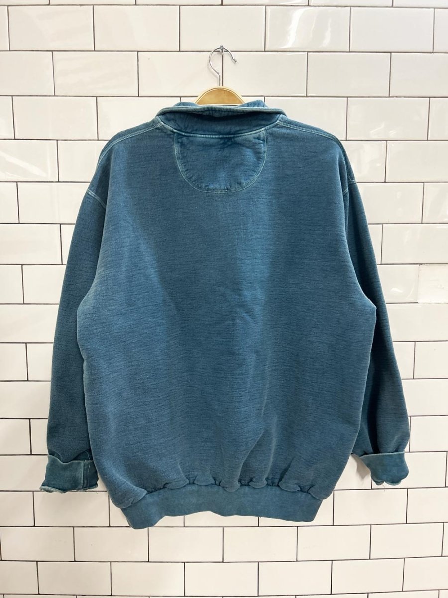 vintage 90s campus crew oversized 1/4 zip cottage sweatshirt - good market thrift store