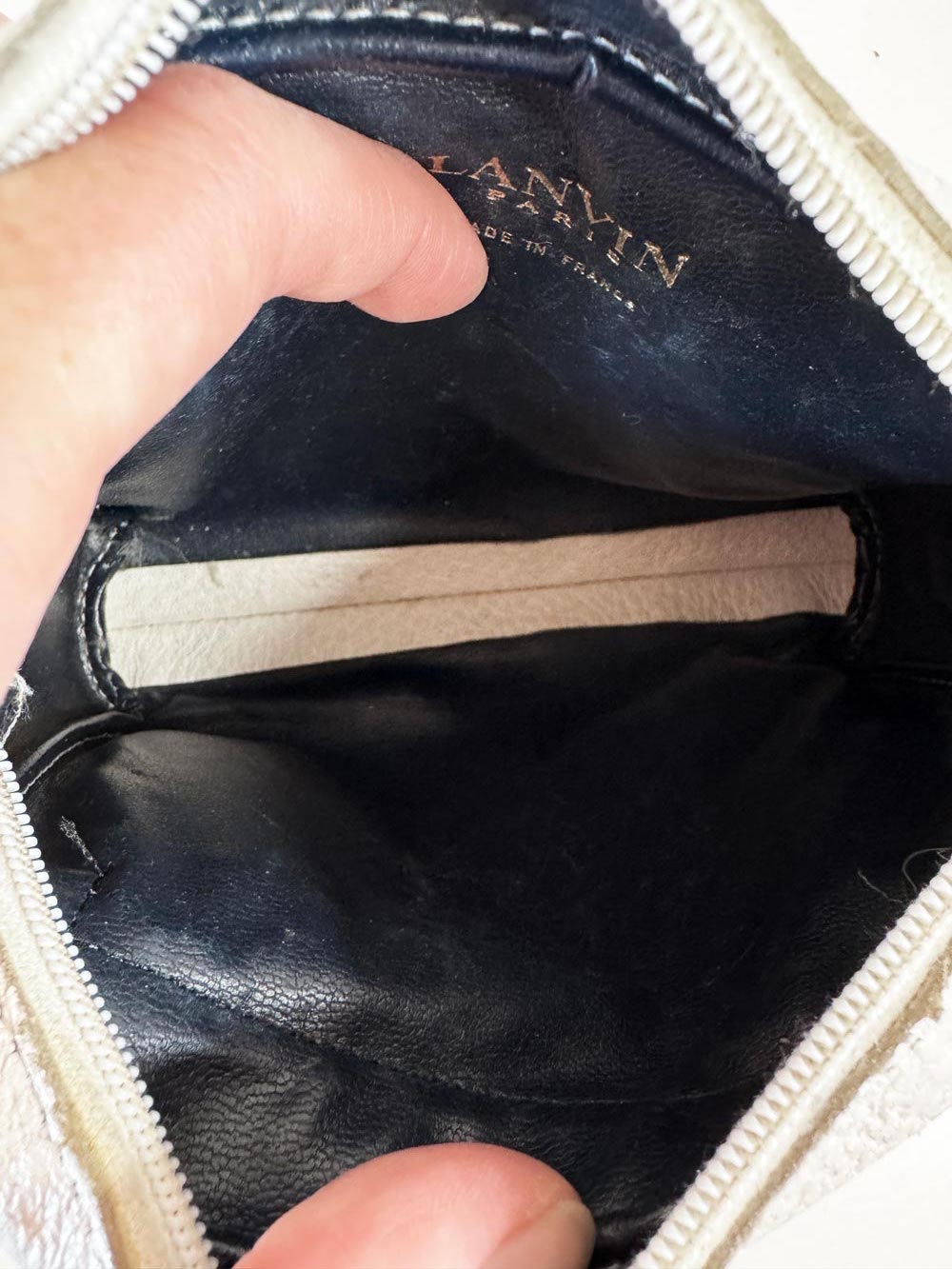 vintage lanvin pebbled leather small crossbody bag | made in France