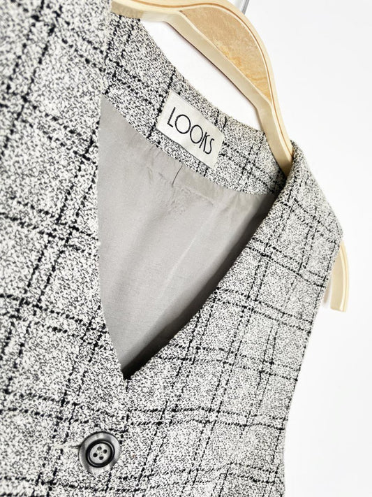 vintage 90s looks windowpane woven vest top - good market thrift store