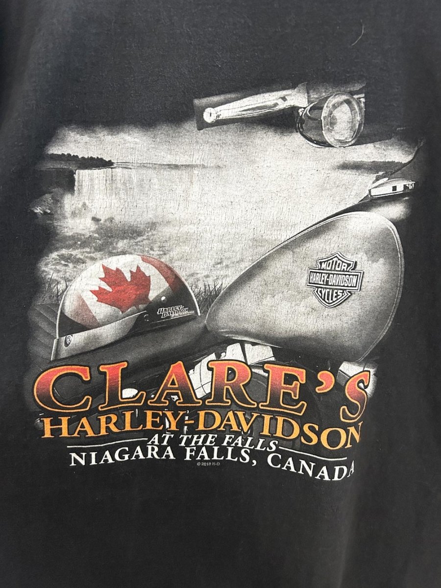 harley davidson niagara falls oversized graphic muscle shirt - good market thrift store