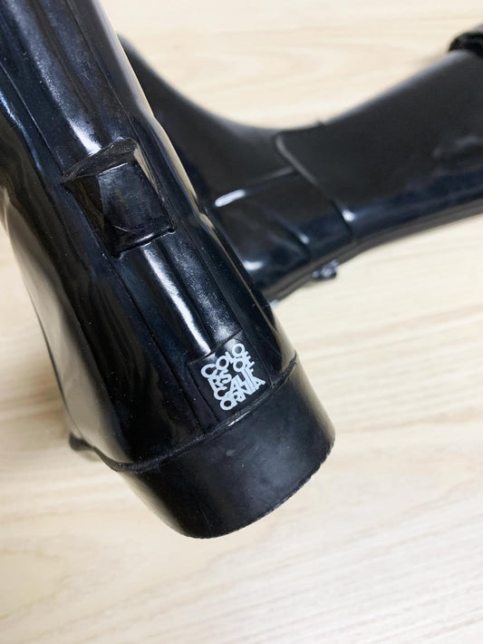 colors of california faux fur trim rubber rain boots