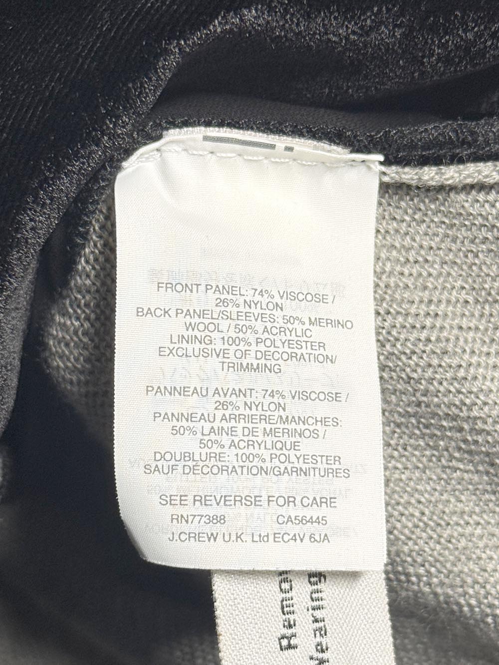 j crew merino wool-blend velvet front knit cardigan