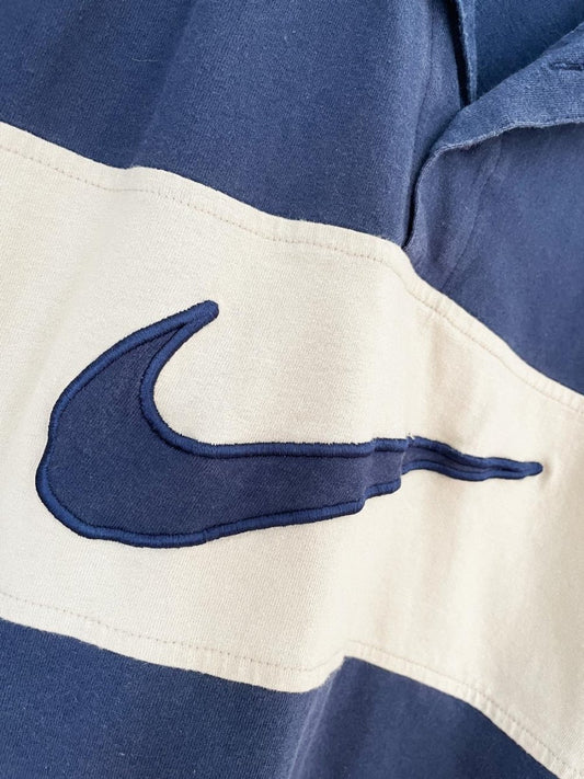 vintage 90s big swoosh colour block band polo - good market thrift store